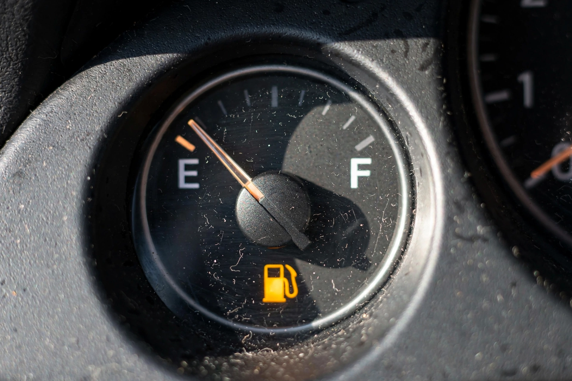 Fuel gauge near empty
