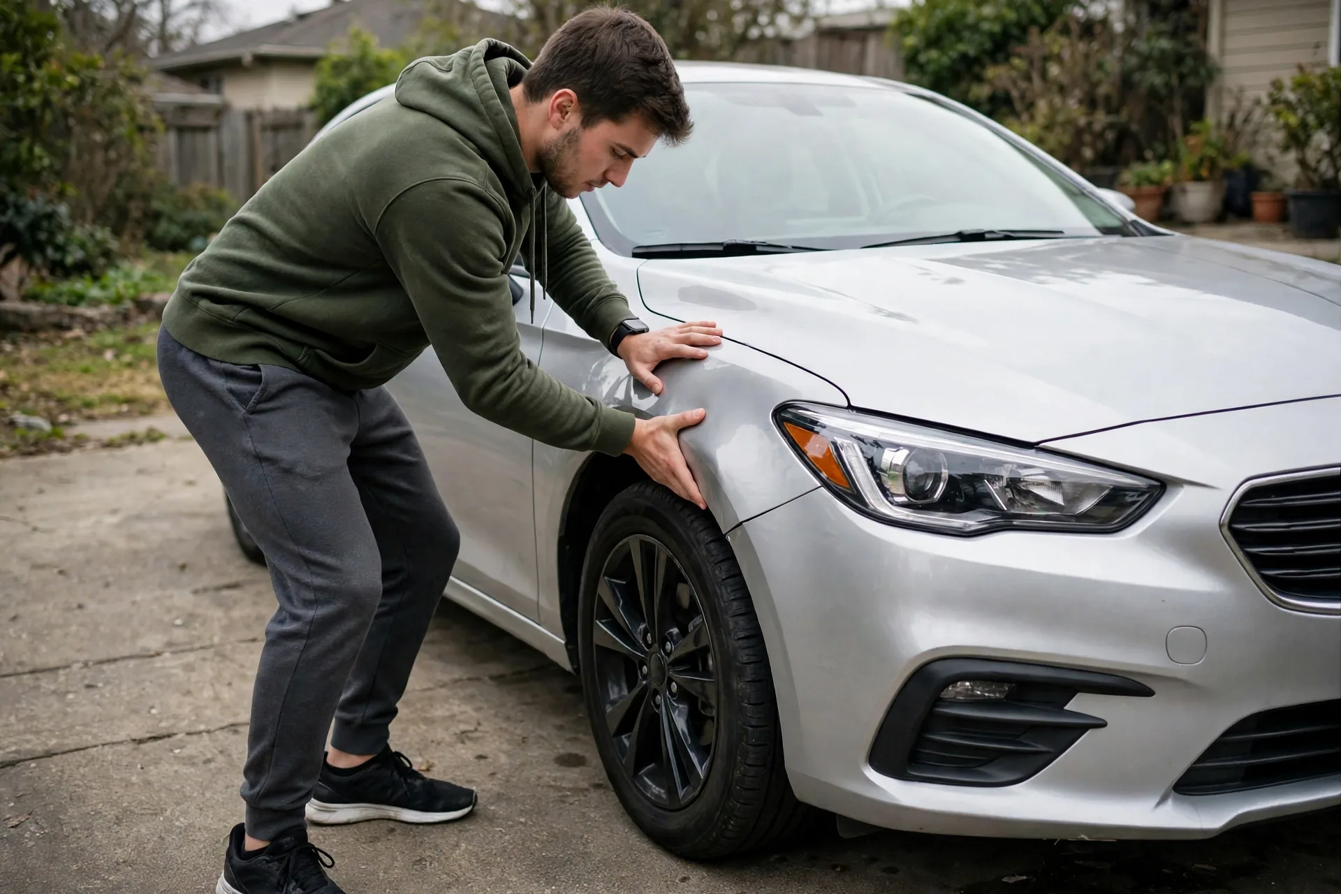 Bounce test on a car fender